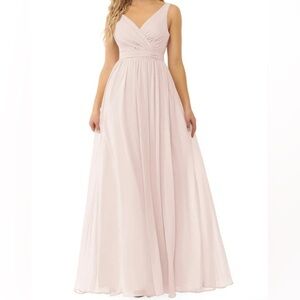 Azazie Blush Pink Chiffon Maxi Dress